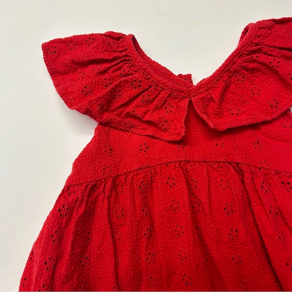 Next Direct Eyelet Red Ruffle Dress - Picture 2 of 3